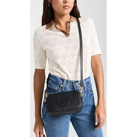 Tory Burch Miller Mini Crossbody Bag Black OS - Picture 12 of 14